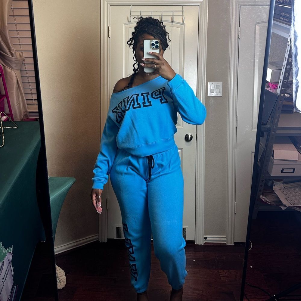Coral and Blue bundle of 2 Pink Victoria’s Secret Lounge sweatpants sets